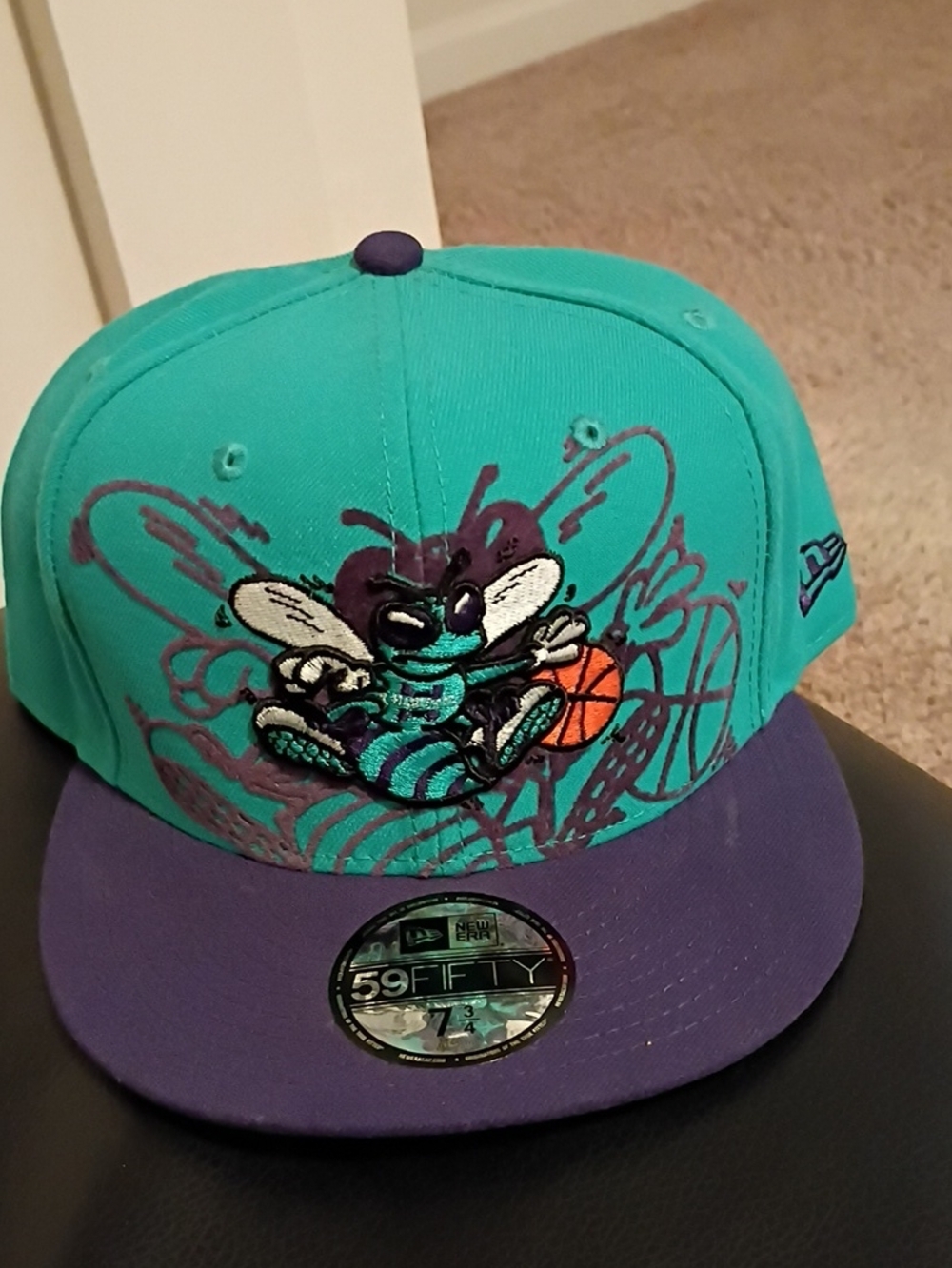 New Era Teal & Purple Charlotte Hornets Basketball Snapback